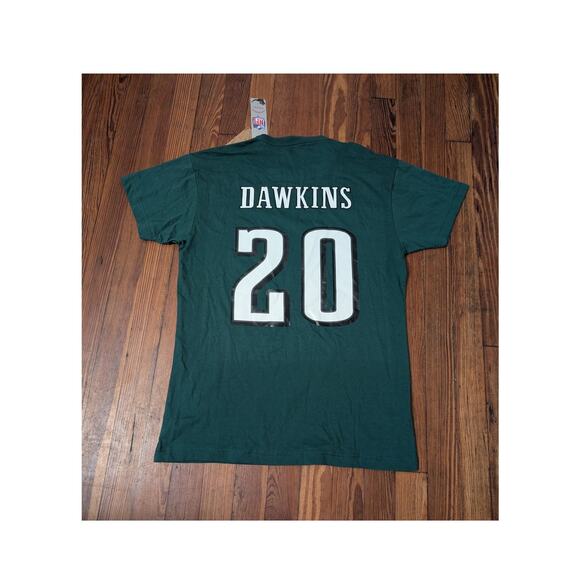 Mitchell and Mess Brian Dawkins Green Throwback T-Shirt Jersey Mens Small NWT - Picture 2 of 6